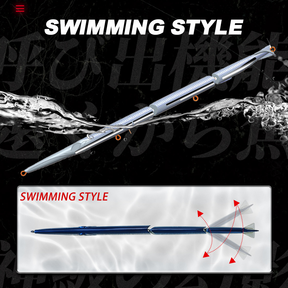 Hunthouse Gelenk-Bleistiftköder, 3 Abschnitte, Angelköder, 255 mm/30,6 g, nadelnder Schwimmköder für Bluefish-Seebarsch-Gerät