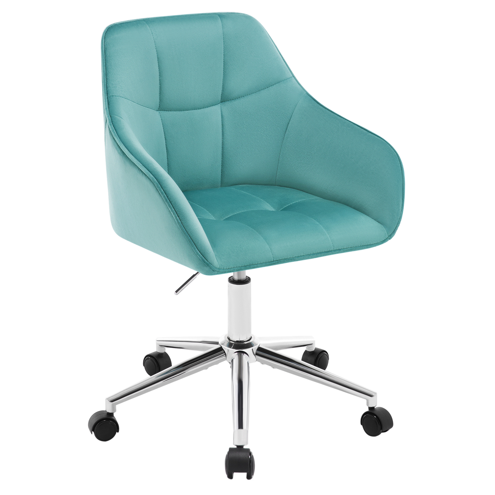 WOLTU 1PC Sedia da ufficio in velluto Scrivania girevole Sedia per computer Sedia per trucco regolabile in altezza con braccioli per camera da letto Soggiorno