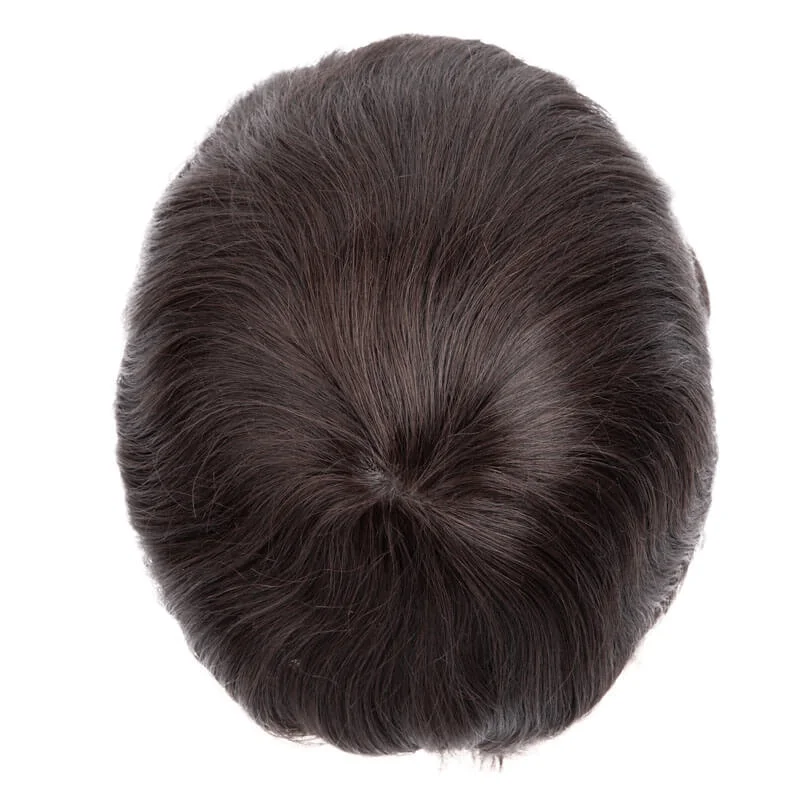 ชายผม Prosthesis Toupee ผู้ชาย Mono & นุ่ม Pu ผู้ชาย Wigs 6 "เปลี่ยน Exhuast Systemes หน่วย100% มนุษย์ชายผมวิกผม