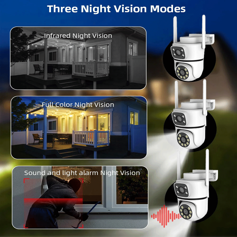Tuya 10MP Dual-Lens 5G Wifi Camera PTZ Outdoor 4K HD Dual Screen Home Security-protection Camera Color Night Vision Surveillance