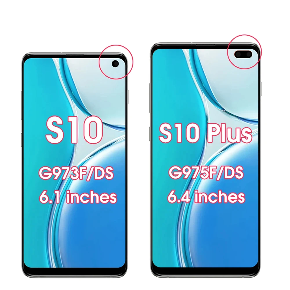 Con marco para Samsung Galaxy S10 Plus S10 + G975 G975F pantalla Lcd pantalla táctil Digital para Samsung Galaxy S10 G973F montaje