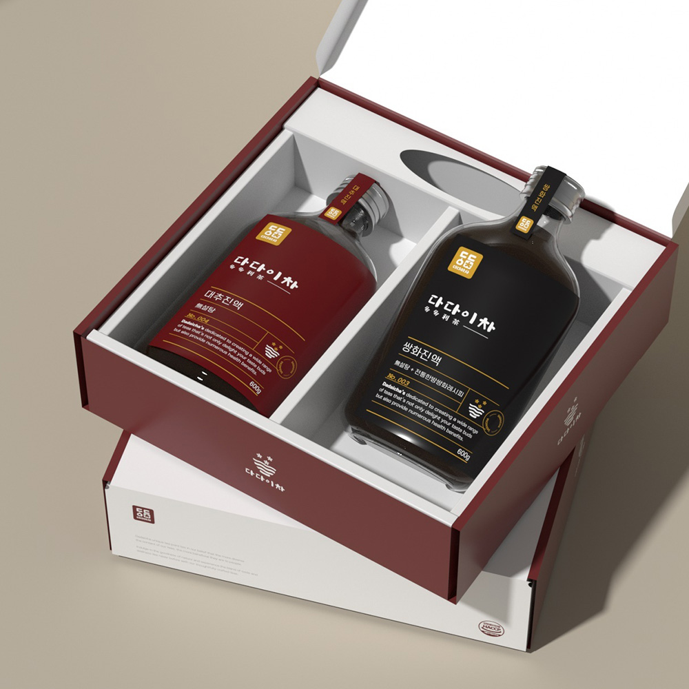 다다이차 프리미엄 전통차 선물세트 무설탕 대추진액 600g+쌍화진액 600g