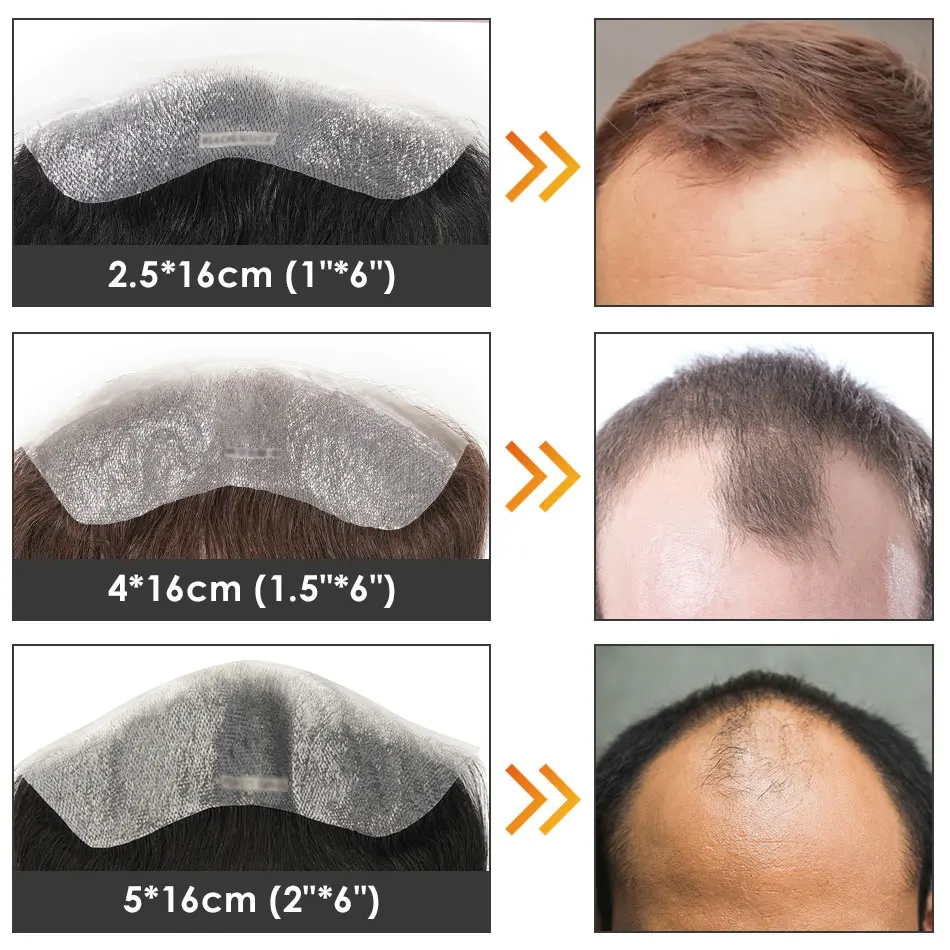 Mặt Trận Nam Toupee Nam Tóc Giả PU Tự Nhiên Dây Cột Tóc Tóc Mảnh Mỏng Da Remy Tóc Hệ Thống Đơn Vị Chân Giả Miếng Dán Cường Lực Giá Rẻ vận Chuyển