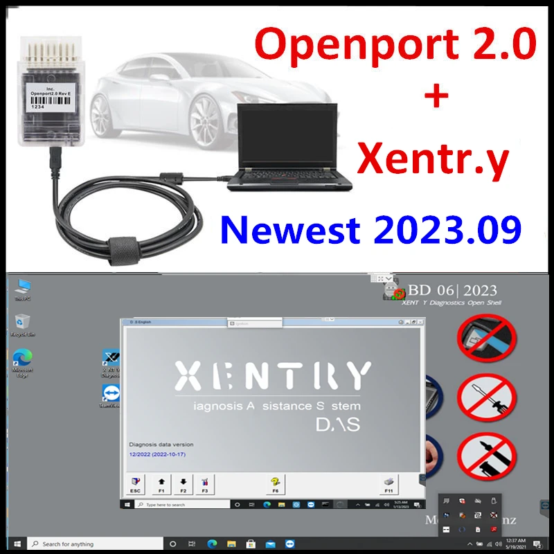 El más nuevo software de diagnóstico Xentry 2023.09 instalación remota con Tactrix Openport 2,0 herramienta de sintonización de Chip ECU OBD 2 OBD2 herramienta de escáner