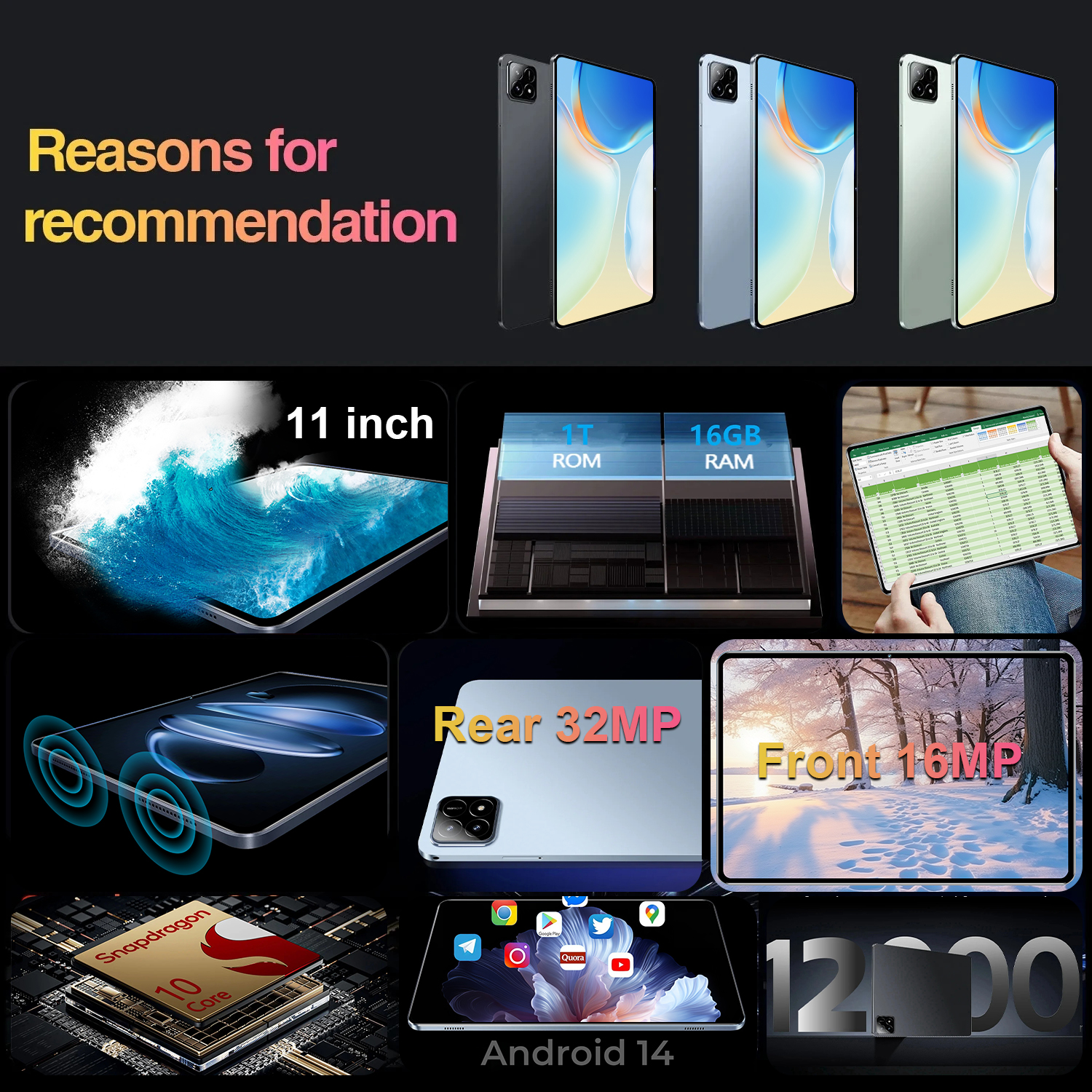 XioaMi Pad 6s Pro Tablet, Android 14, Snapdragon 888, 11 Polegada HD, 16GB + 1TB, 12000mAh, 5G, Dual Sim, Bluetooth, Wi-Fi, GPs Tabelas, original, 2022