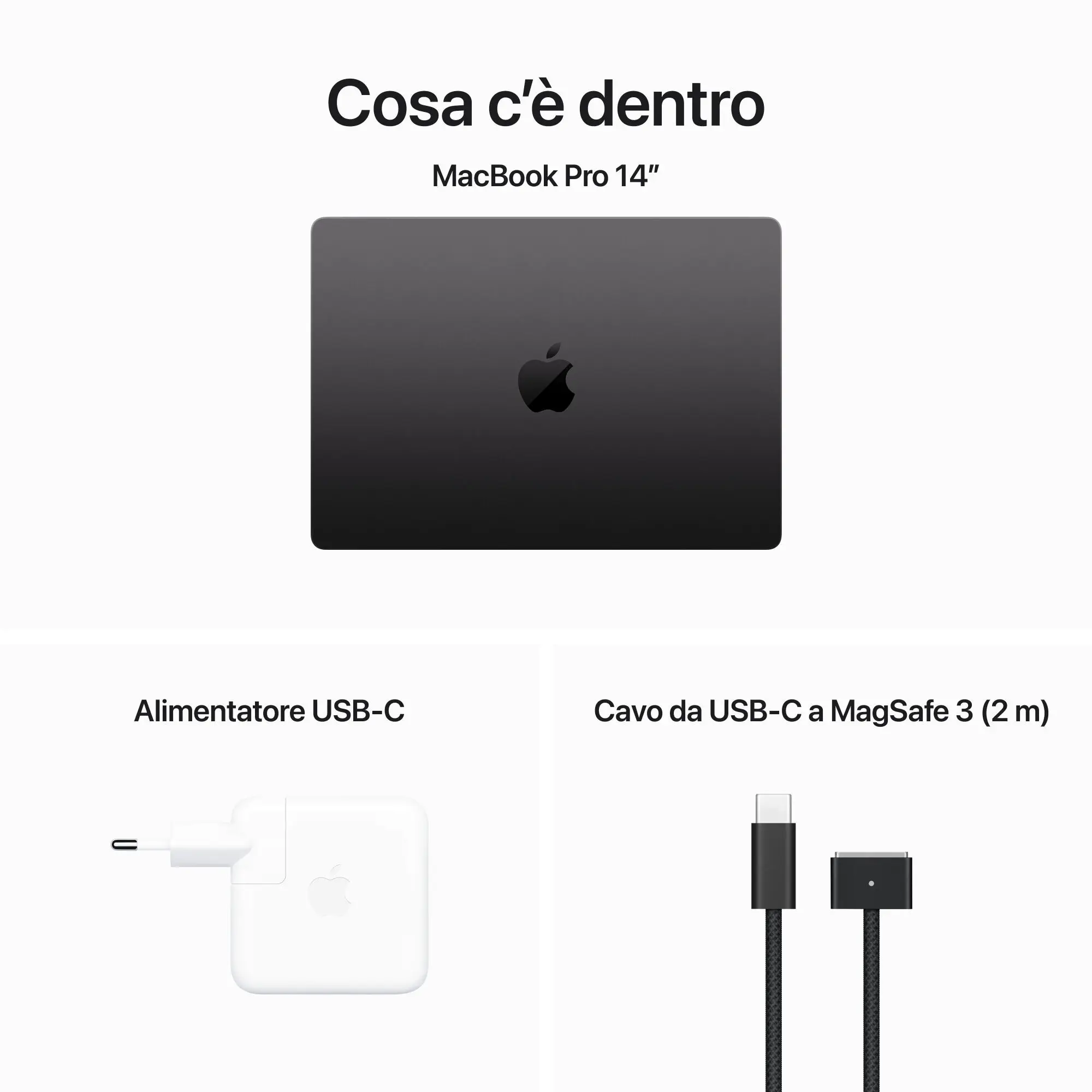 MacBook Pro 14" Chip M3 Pro con CPU 11-core e GPU 14-core - 18GB di memoria unificata e SSD da 512GB - Nero siderale - MRX33T/A
