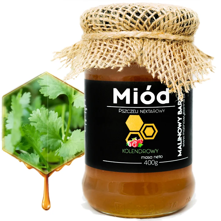MIÓD KOLENDROWY 400g - Tegoroczny Zbiór 2024