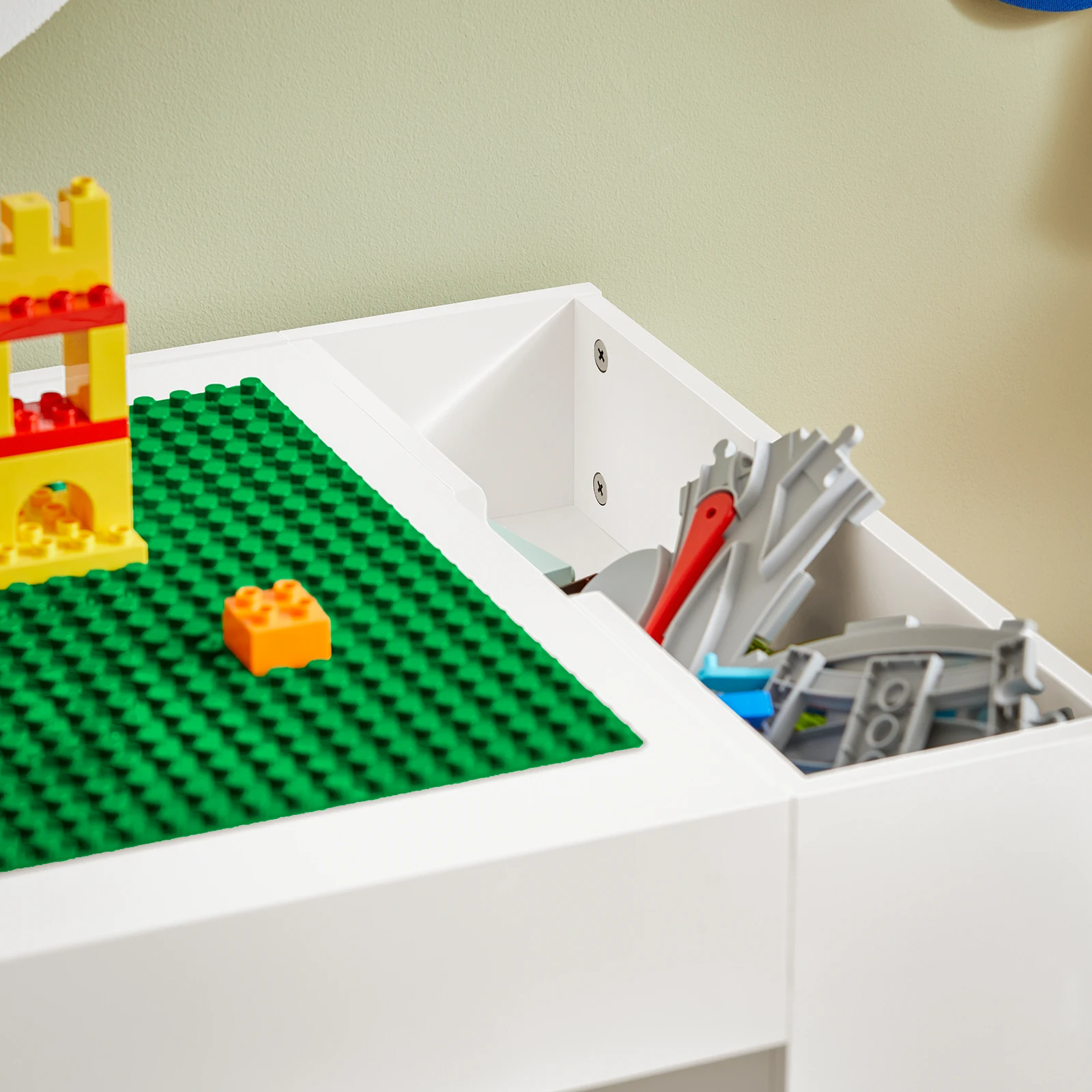 SoBuy KMB75-W Kindertisch mit 2 Stühlen Kindersitzgruppe mit Stauraum multifunktionaler Kindersitzgruppe Kinder Tisch Stuhl Set
