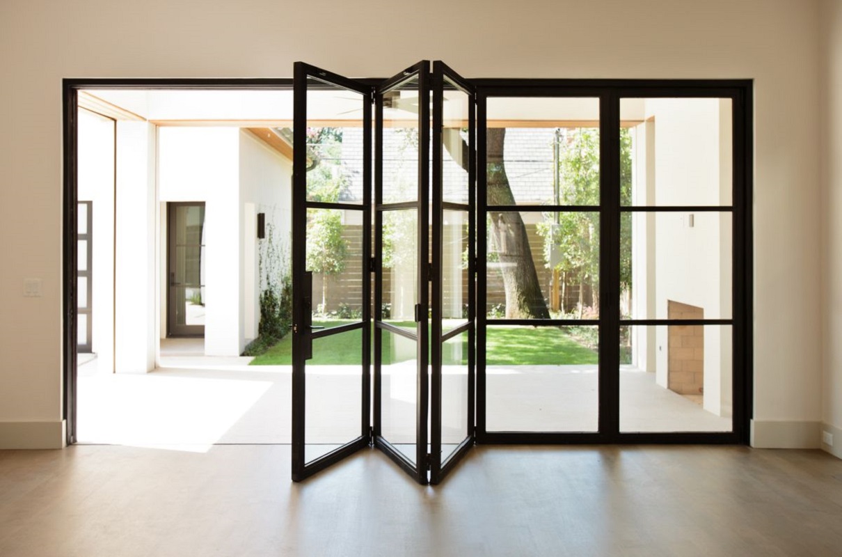 Puerta plegable de acordeón DN para Patio, puerta plegable de vidrio templado de aluminio, puertas plegables interiores impermeables para el hogar, personalizadas