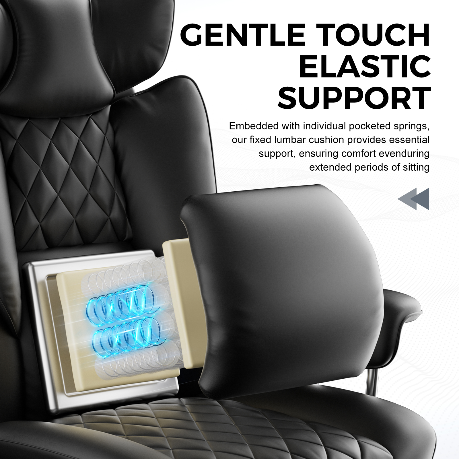 GTPLAYER Gaming chair office chair with pocket spring lumbar support, ergonomic and comfortable wide office computer chair