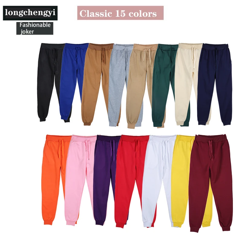 ผู้ชายกีฬาการฝึกอบรม Joggers Casual หลวม Fit Sweatpants ฤดูใบไม้ผลิฤดูใบไม้ร่วงขนแกะเรียงรายกางเกงเอวยางยืดกางเกง Drawstring