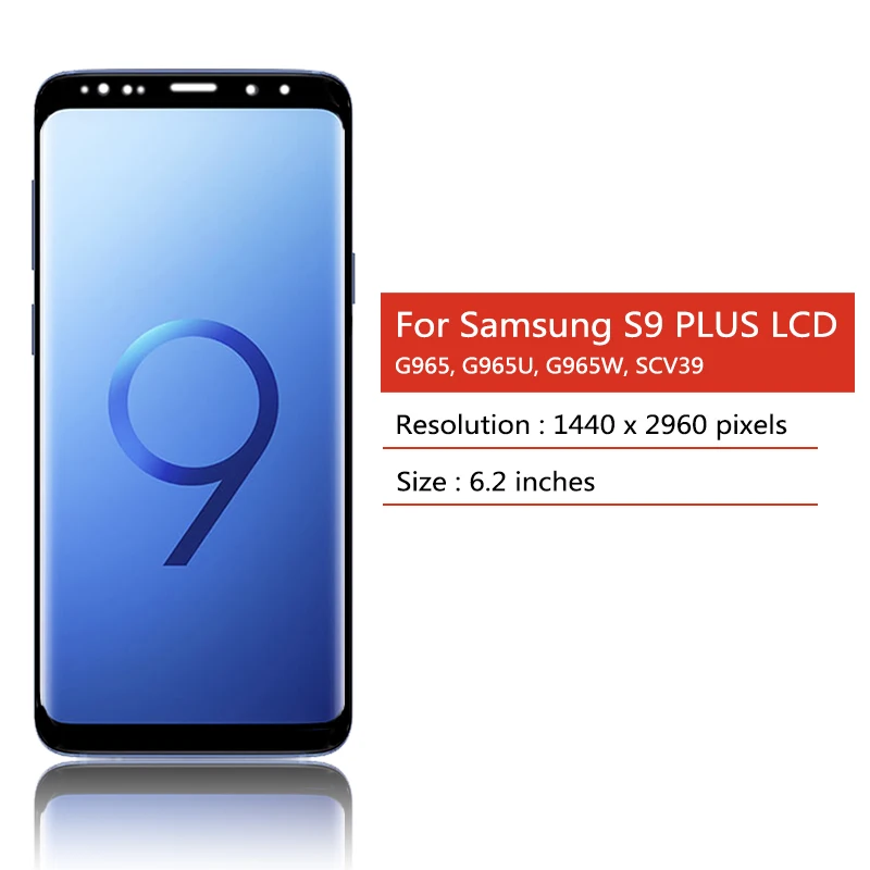 TFT คุณภาพ S9 + LCD สําหรับ Samsung S9 Plus G965 G965F G965U จอแสดงผล LCD Touch Screen Digitizer เปลี่ยนกรอบ