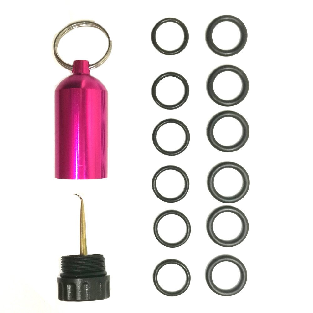 Mini Tanque De Mergulho De Alumínio, Latão Pick Dive Chaveiro, Kit De Reparação, 12 Anéis