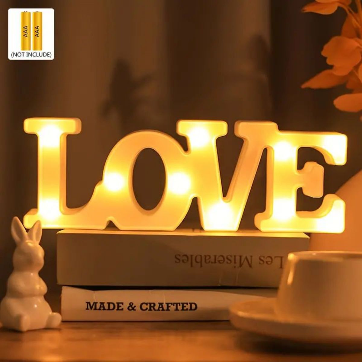 1pc LED Decorative Letter LOVE Wedding Birthday Decoration Light, Valentine's Day Festival Decoration Modeling Lamp