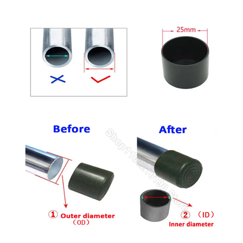 ラウンドゴム椅子脚パッド 6/8/10/12/14/16/20/25/30-120 ミリメートル家具足テーブルエンドプラグ PVC ミュート滑り止め床プロテクターキャップ