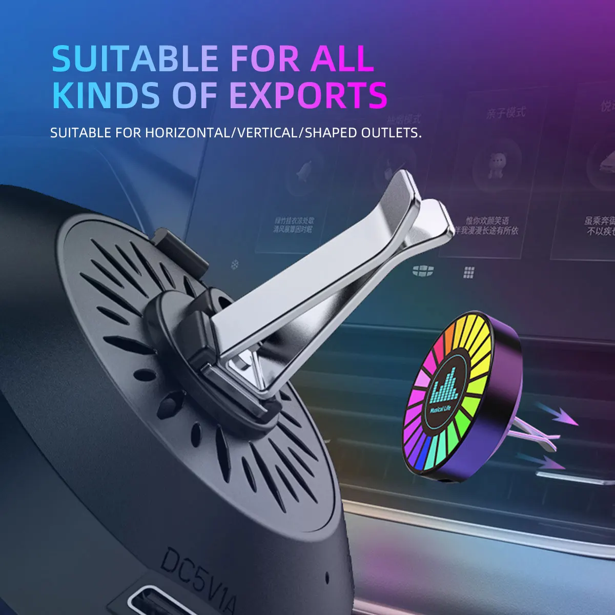 ไฟกระบะแม่เหล็กอโรมา ไฟ RGB ไฟ LED จับเสียง แปลงเพลงให้เป็นเอฟเฟกต์แสง