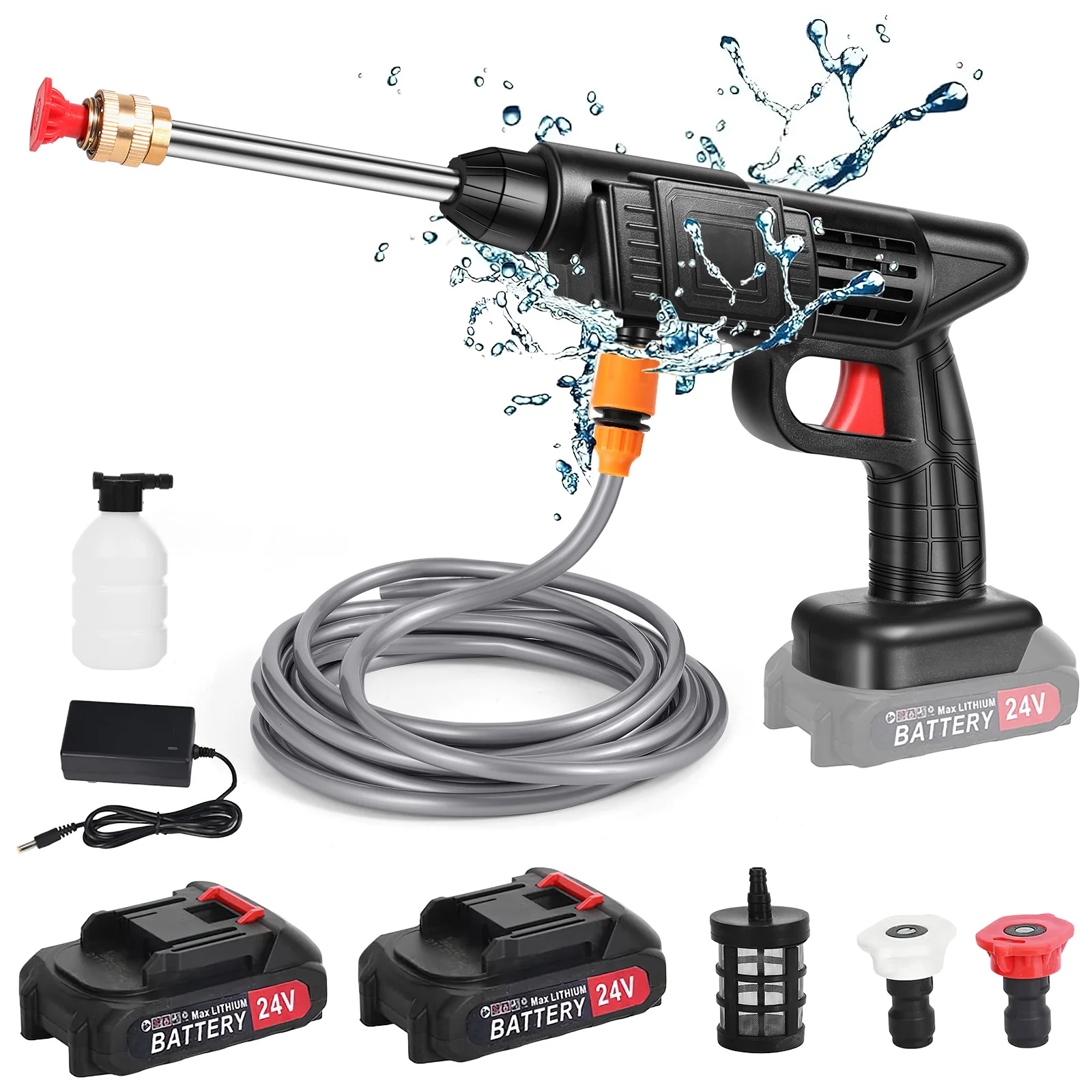 Pistola per lavaggio auto ricaricabile per lavaggio ad alta pressione elettrica Macchina per schiuma per pistola ad acqua elettrica senza fili per batteria Makita 21V