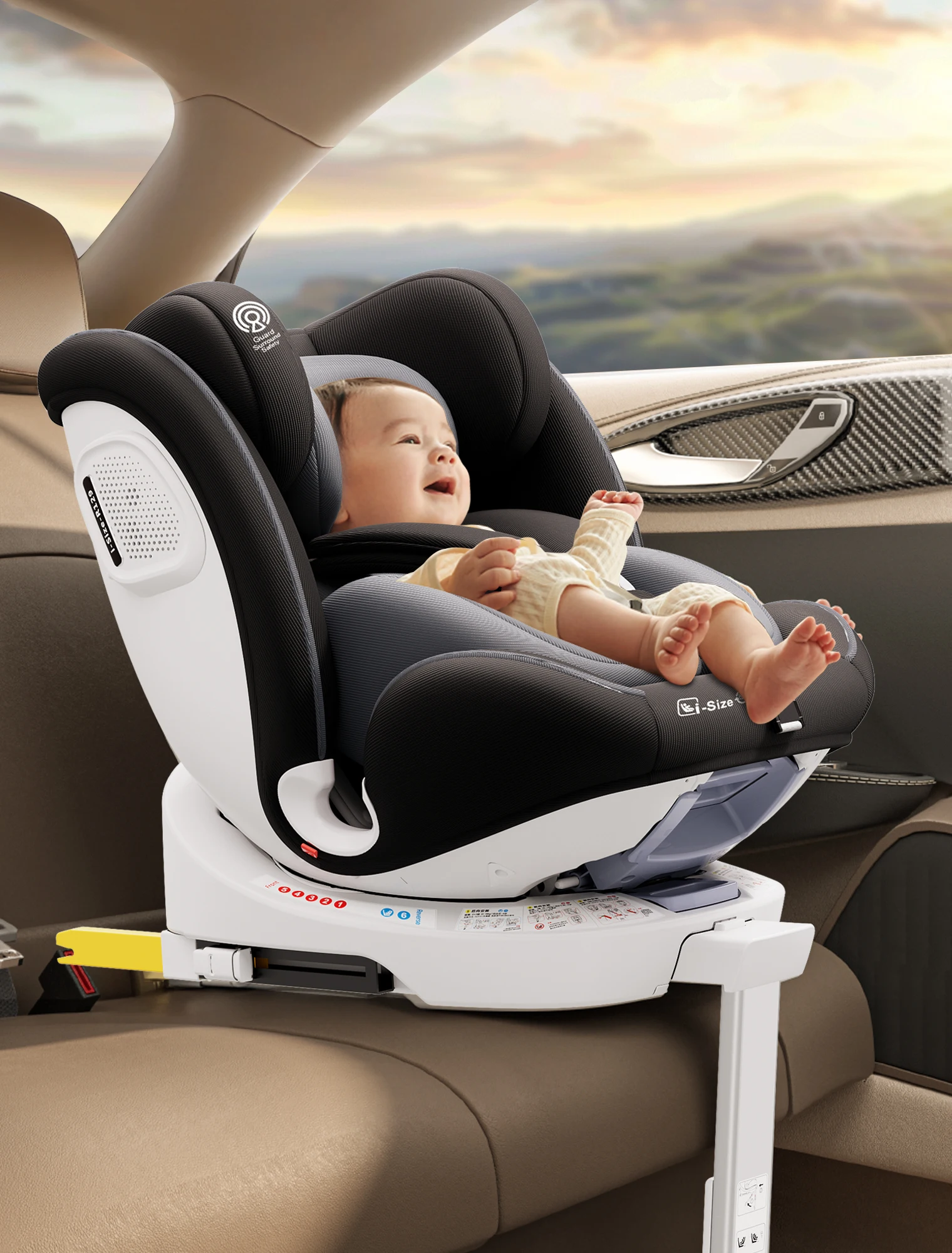 Siège auto bébé AP03 KL005, siège enfant pivotant à 360°, ISOFIX ECE, 40-150 cm, 0-12 ans, 9-36 kg, ceinture 5 points