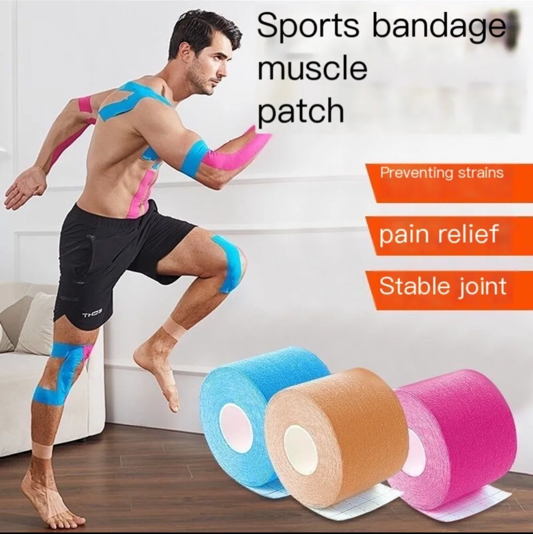 Tapes Kinesio Elastic Bandage Knee Pads Tapes Kinesiology Support Pads Locking Sports Self-Adhesive Venda Kinesiotape Bandage