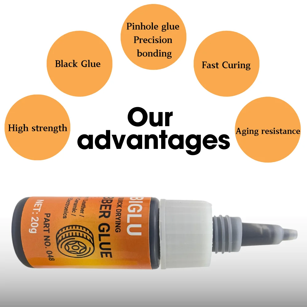 BIGLU 20g Instant Bond กาวยางสีดํายางสวมใส่กาวไม่กัดกร่อนยางซ่อมกาว
