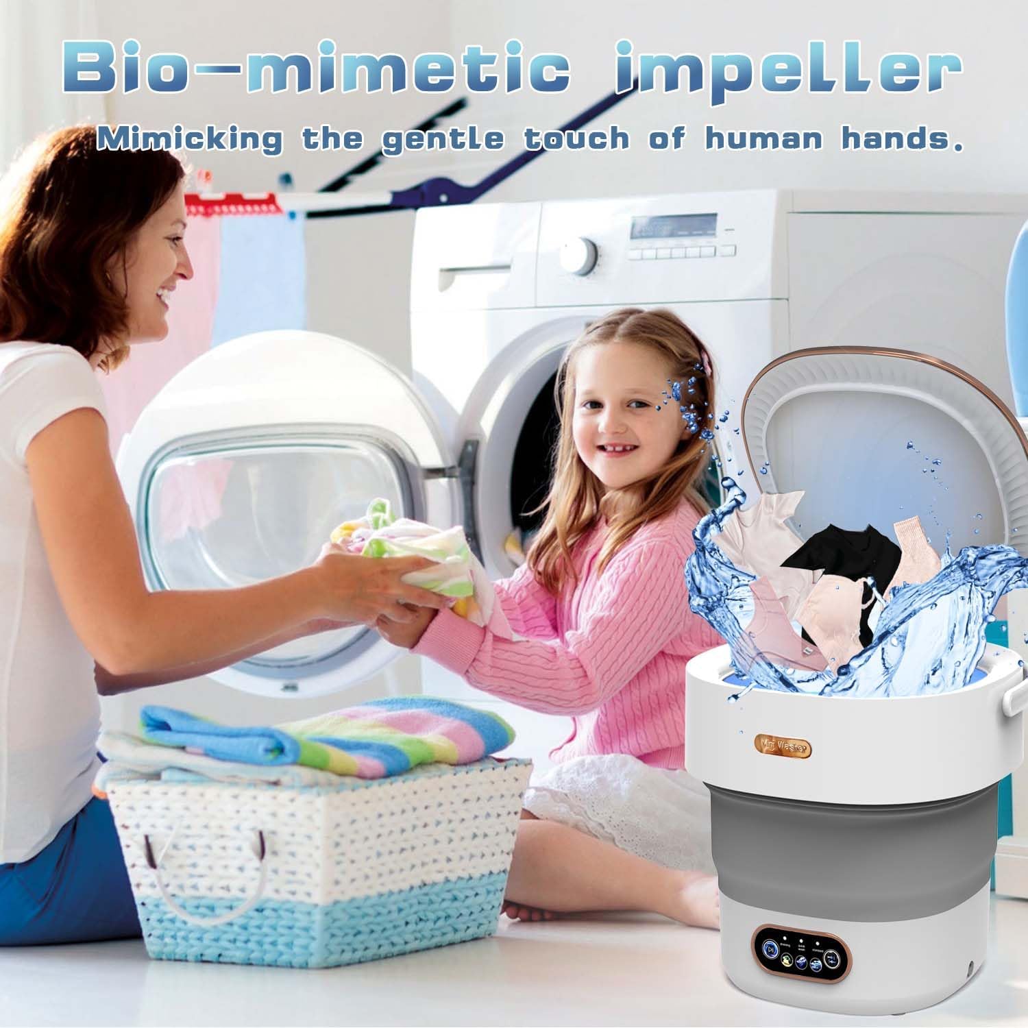 Mini máquina de pesca 15l, portátil, pequena, para compras e secadora, dobrável, lavadora com pino para apartamento de viagem