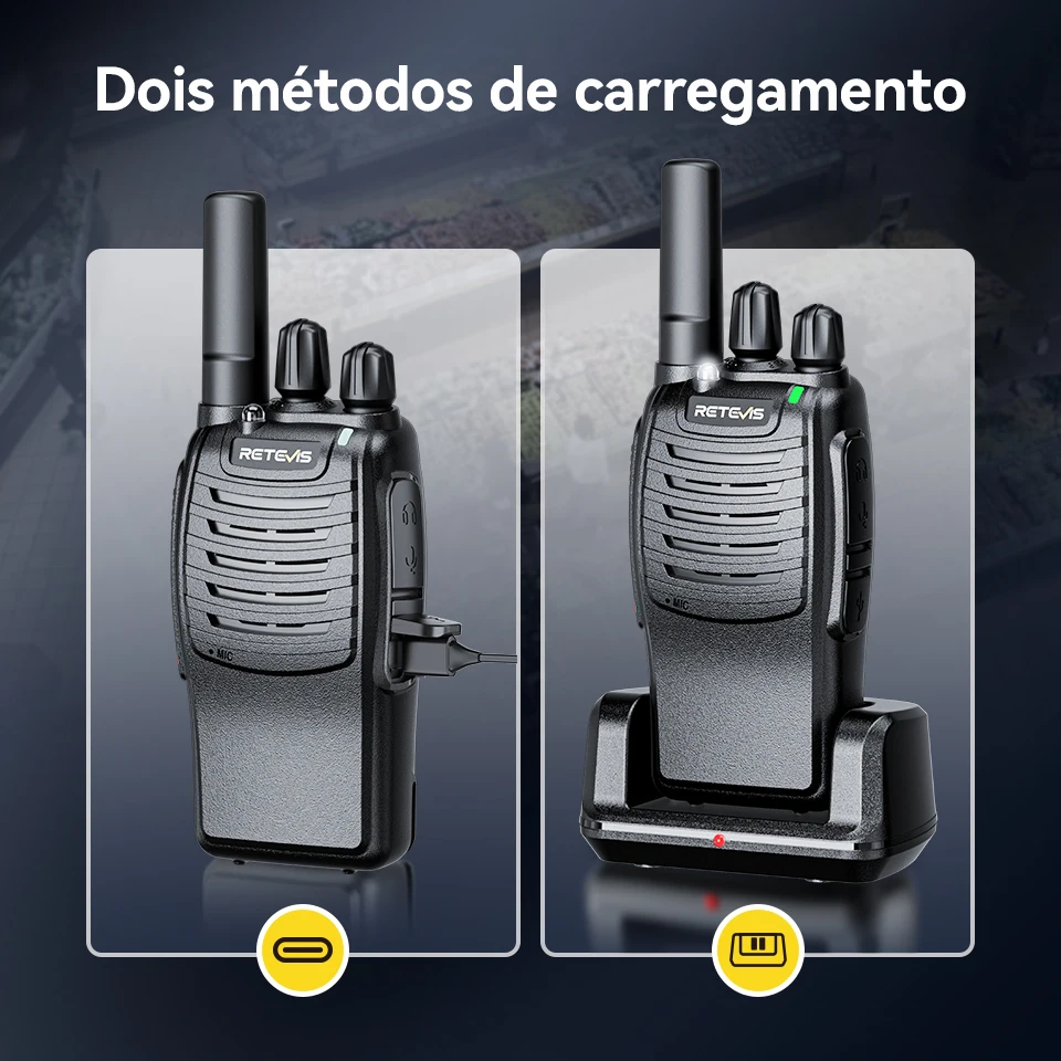 Retevis H777 2PC walkie talkie walkie talkies de longo alcance Rádios Walkie-talkie Profissional Compacto Portátil Rádio em dois sentidos Tipo-C