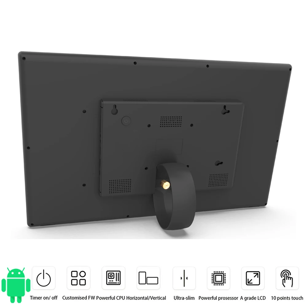 18,5 Zoll Android Touchscreen interaktives Display an der Wand montiert | WLAN, Ethernet, BT, HDMI, No-Stop-Arbeit, Timer ein/aus