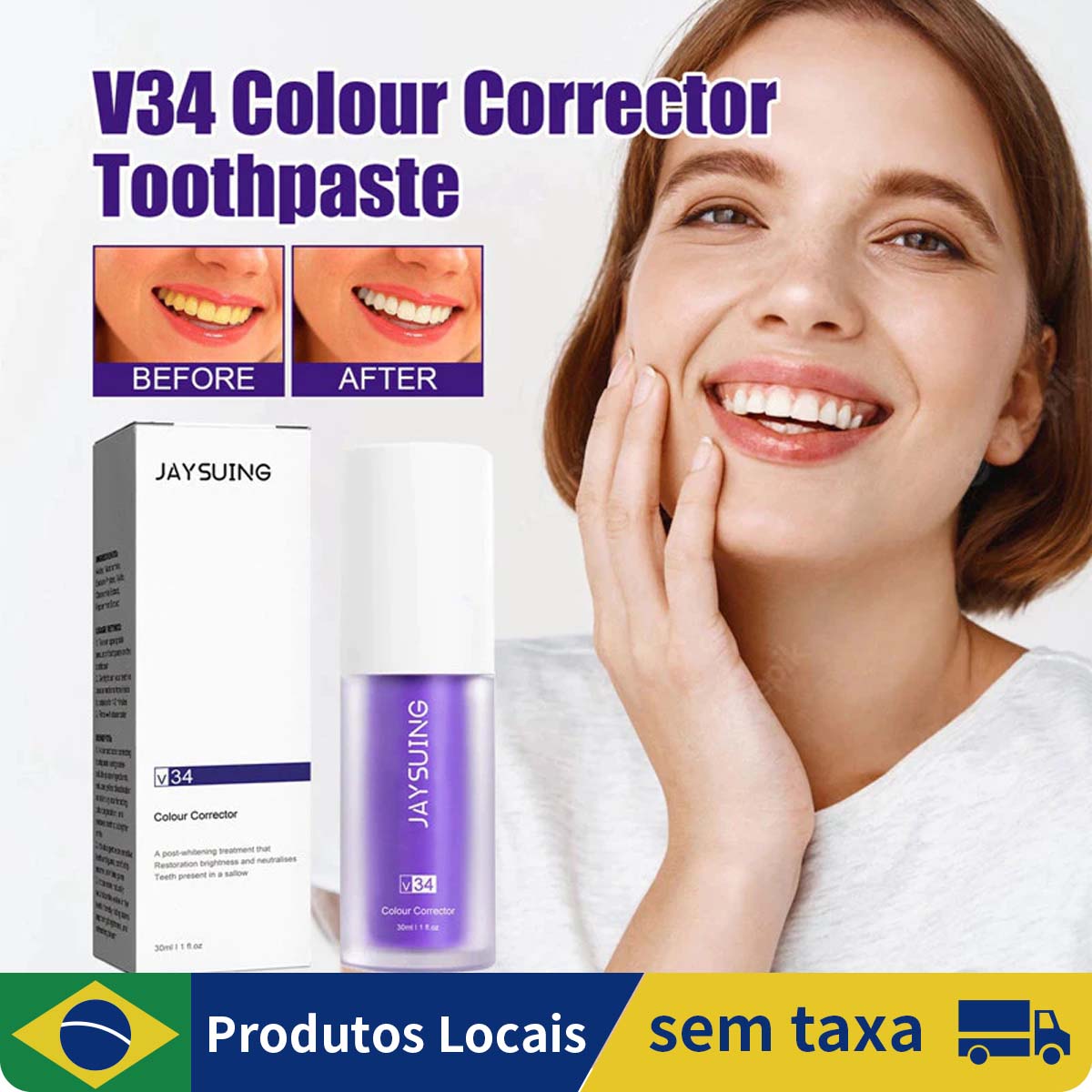 V34 Pasta Branqueadora De Alta Eficiência Para Limpeza Dentária Cuidado