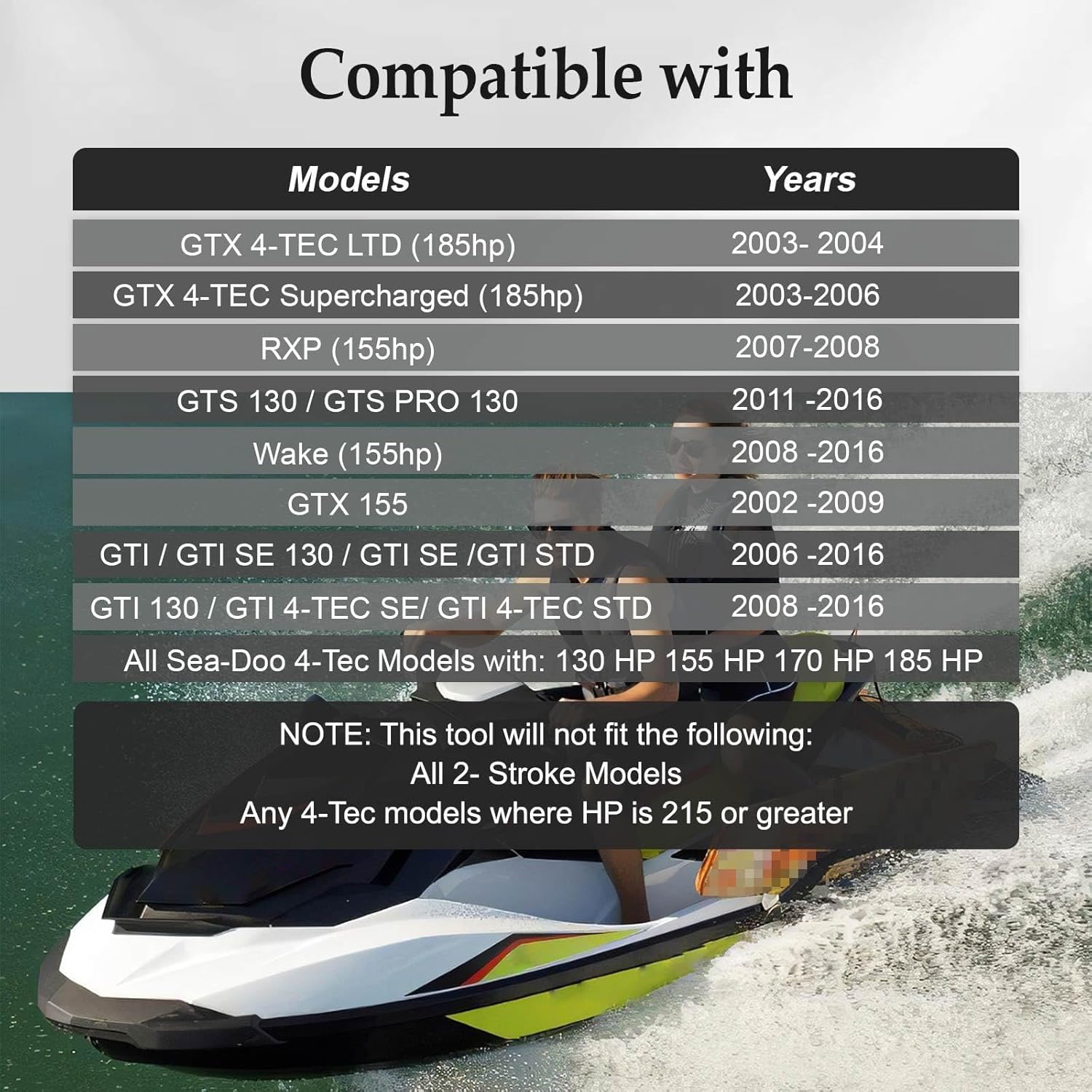 Ferramenta de chave estriada para remoção de instalação de impulsor Sea-Doo WR011 compatível com GTX/RXP/GTS/WAKE/GTX/GTI 4-Tec 130 155 170 185 HP