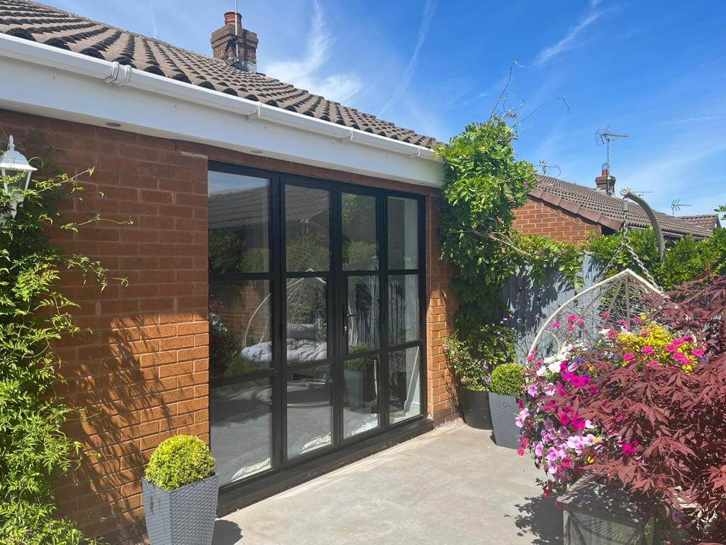 DN-Porta de batente francesa moderna, porta de casa, vidro temperado, balanço de alumínio, branco, marrom, interior