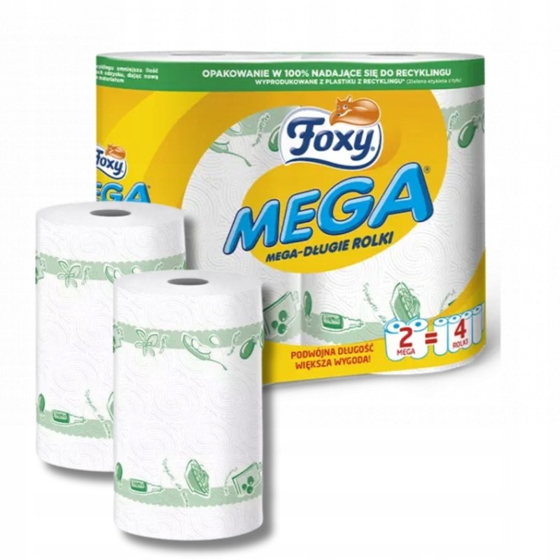 Ręcznik kuchenny Foxy Mega długi (2 rolki) x 9 opakowań