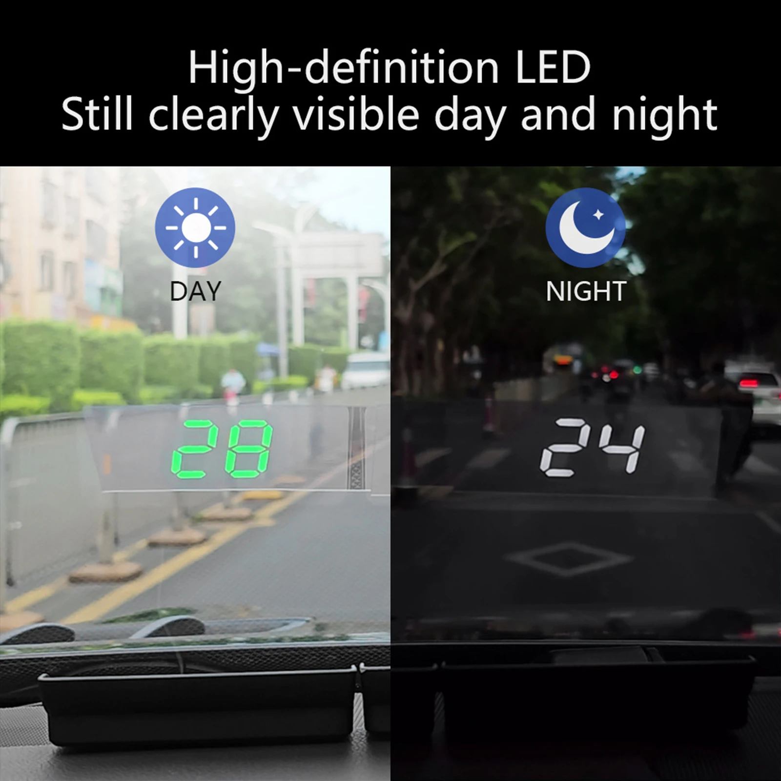 V9 car high-definition display KMH digital HUD windshield projection suitable for all automotive electronic components