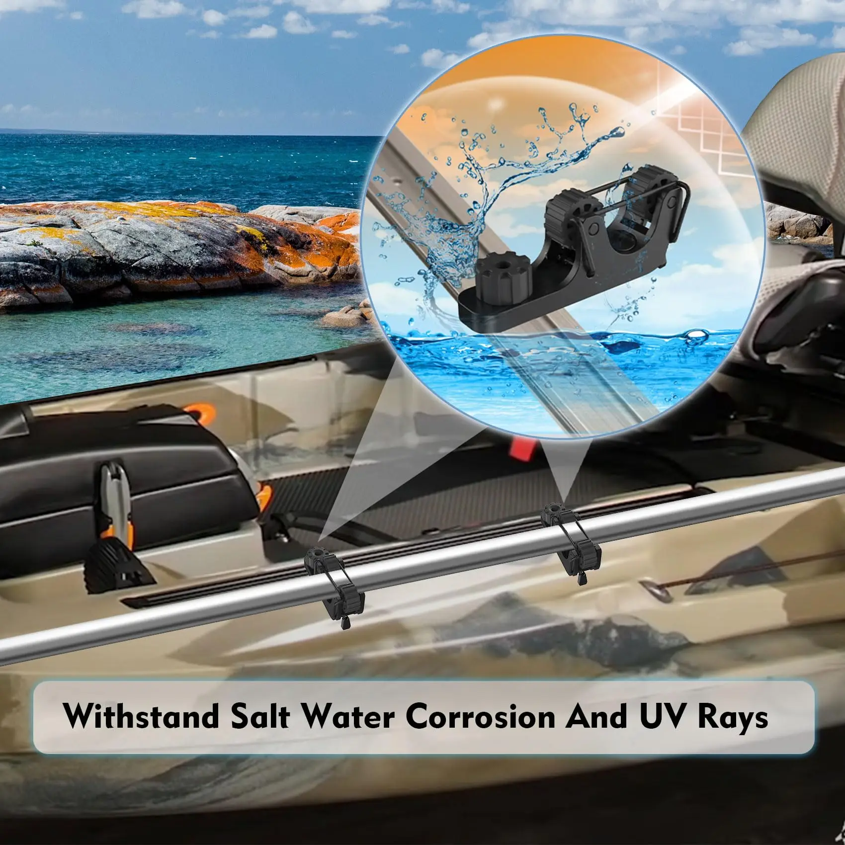 2 pezzi estendi supporto per pagaia per kayak accessori per montaggio su pista per kayak per contenere supporto per remo per kayak standard per pagaia per kayak
