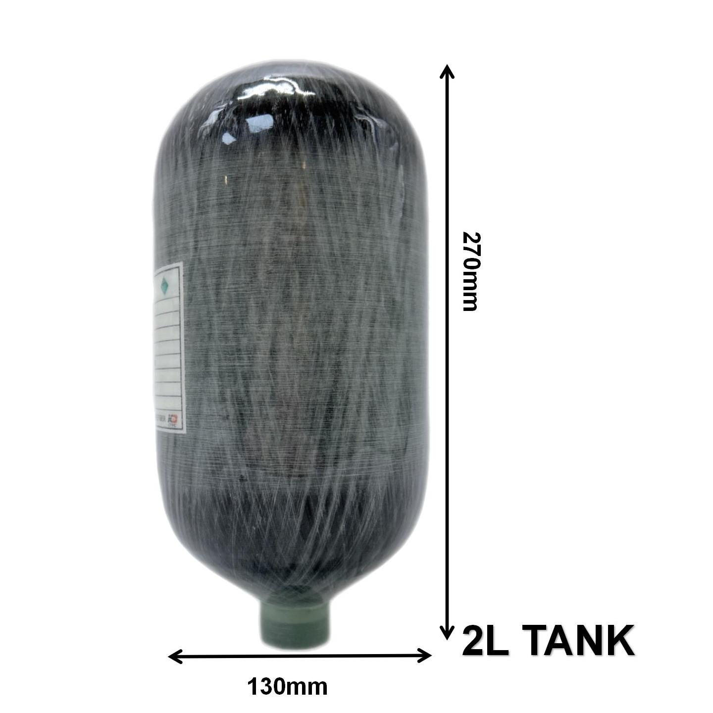 Acecare 4500psi 300Bar 2L Cilindro de fibra de carbono Tanque de alta pressão HPA Garrafa de ar Cilindro de mergulho com válvula M18 * 1.5