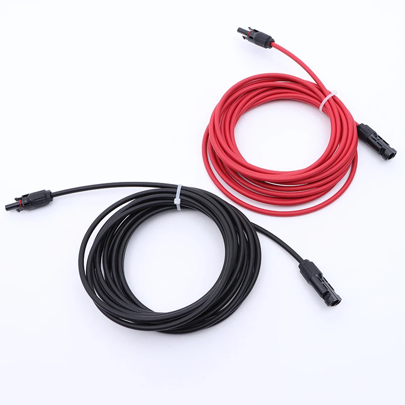 Cable de extensión Solar de doble extremo con conector 1-10 metros 4mm2/6mm2 1000V/1500V PV DC conector Cable Solar Cable fotovoltaico