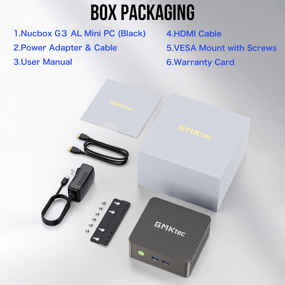 GMKtec G3 AL Mini PC Intel Celeron 5205U Windows 11 Pro 8GB RAM 256GB ROM Dual HDMI Mini ordenador de escritorio WiFi 5 BT4.2