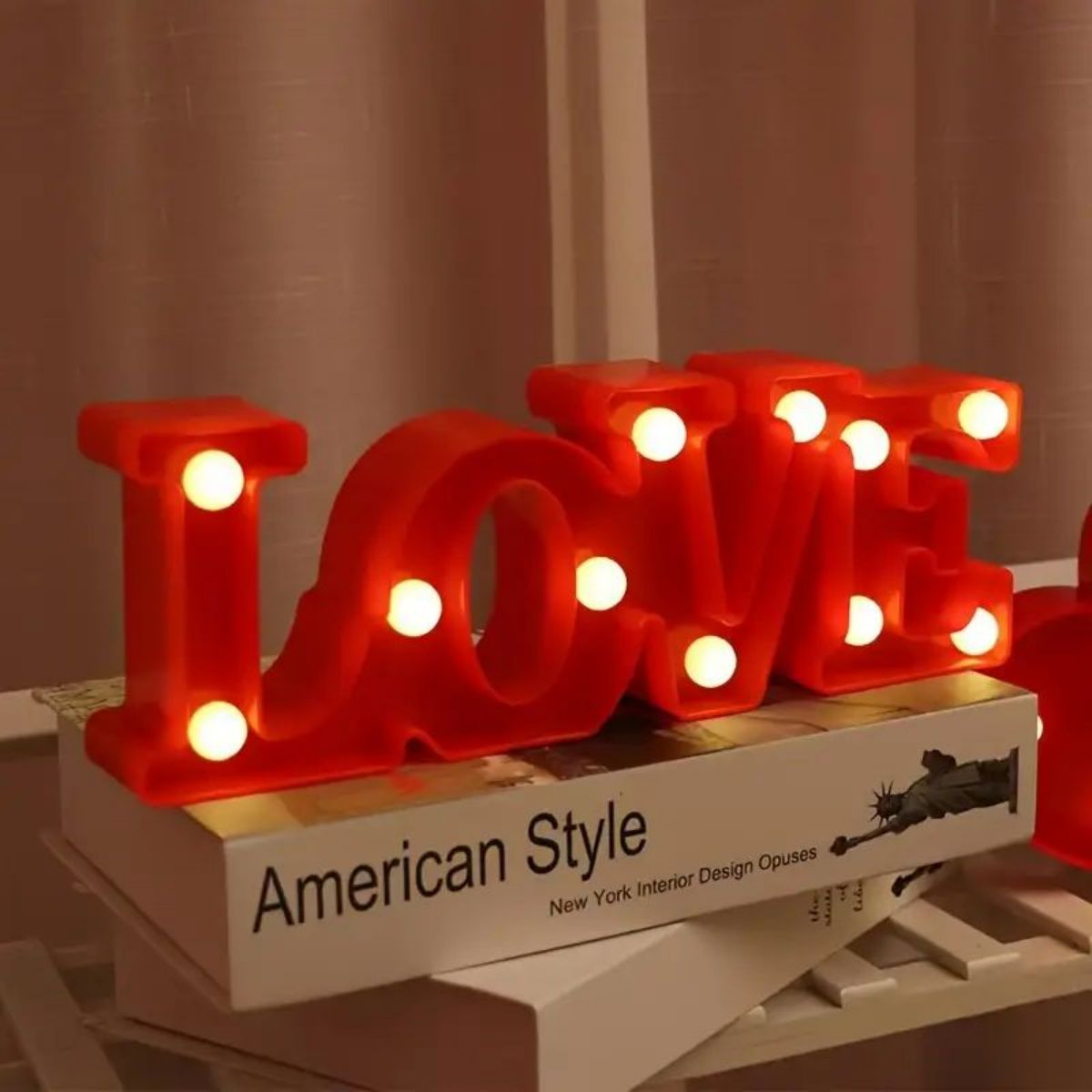1pc LED Decorative Letter LOVE Wedding Birthday Decoration Light, Valentine's Day Festival Decoration Modeling Lamp