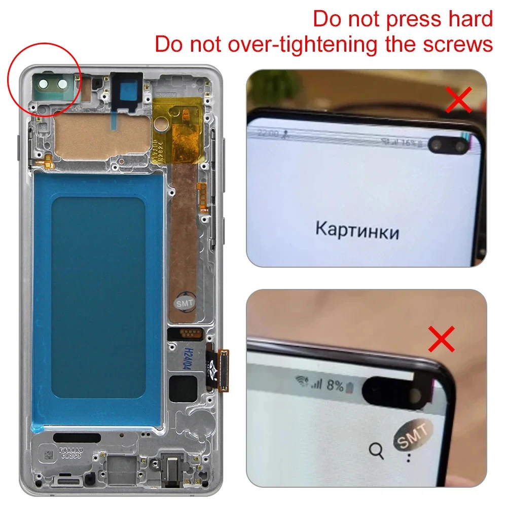 Con marco para Samsung Galaxy S10 Plus S10 + G975 G975F pantalla Lcd pantalla táctil Digital para Samsung Galaxy S10 G973F montaje