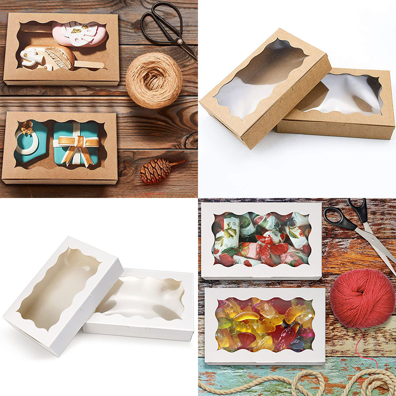 Caixas De Bolo Com Janela, Caixas De Padaria, Caixas De Pastelaria Para Bolo, Doces, Chocolates, Cupcakes, Aniversário, Casamento, Dia Dos Namorados, 10pcs