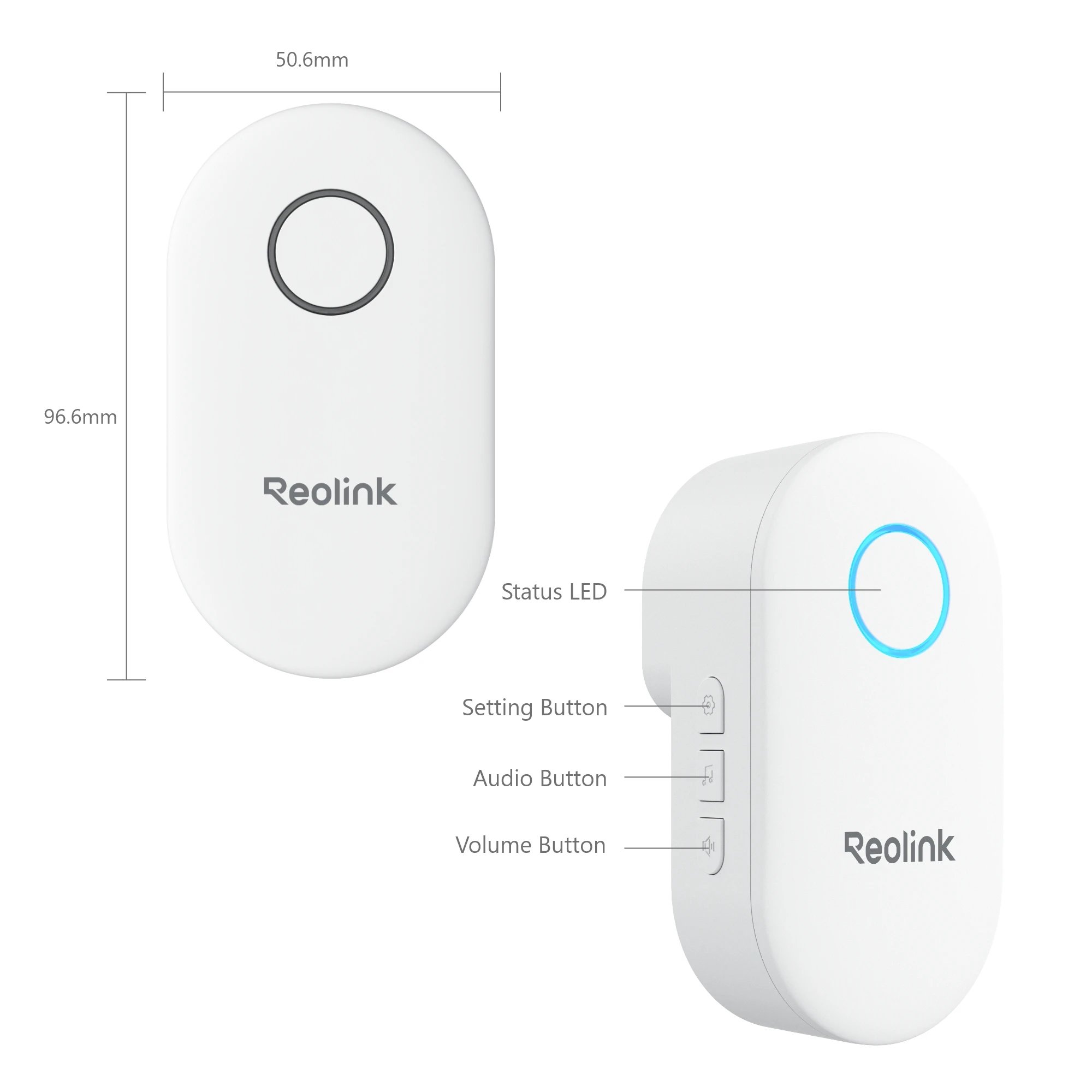 Reolink Chime, entwickelt für Reolink Video-Türklingel, Plug-in, Fernbedienung, regelbare Klingeltöne, Lautstärke, Licht