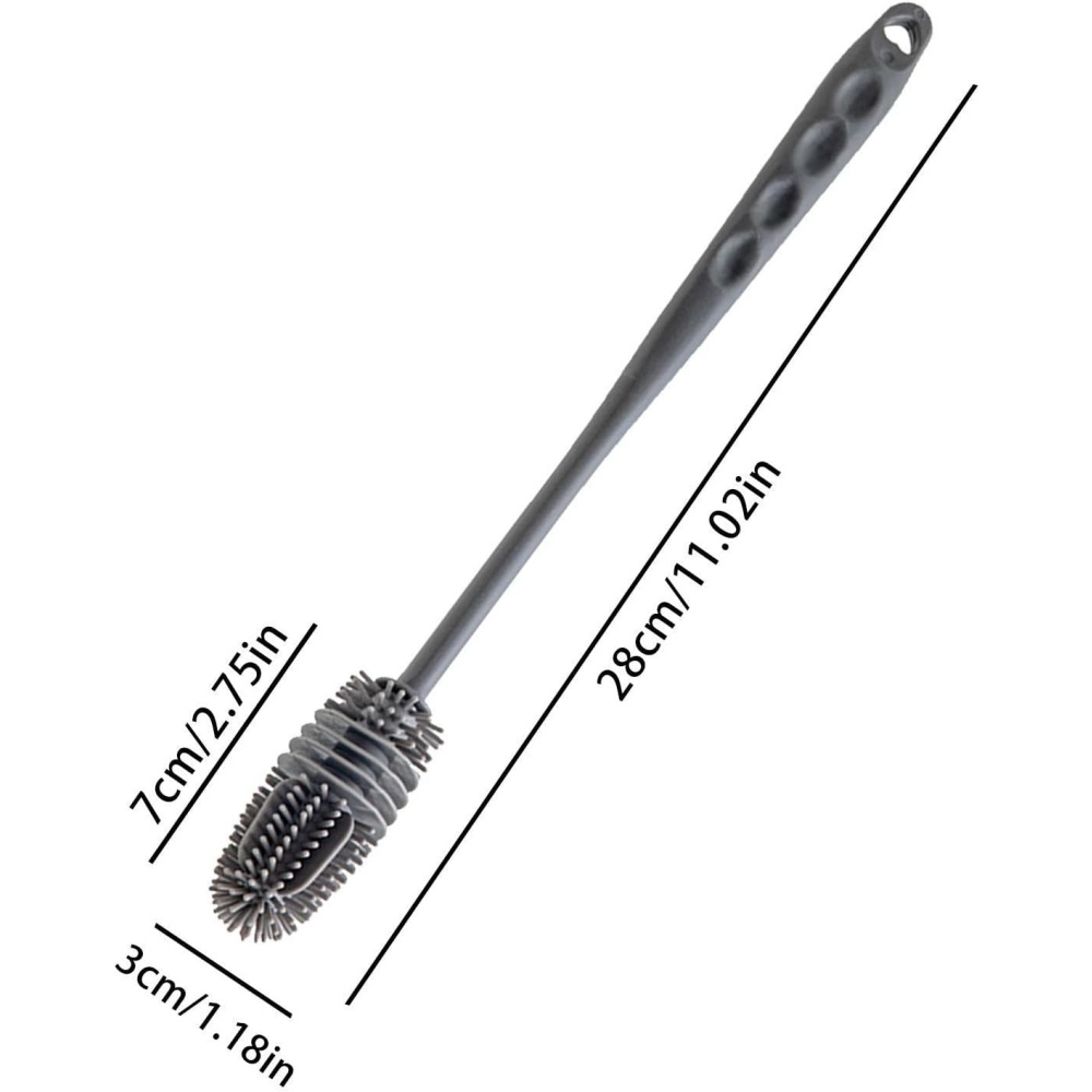 Spazzola per bottiglie di latte in silicone Spazzola per tazze Detergente per vetri Strumento per la pulizia della cucina Manico lungo Spazzola per la pulizia della tazza di vetro per bottiglie di bevande