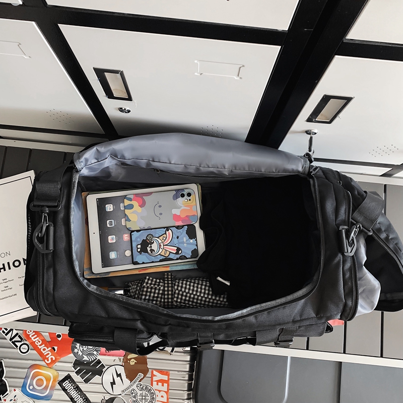 Bolsa de viagem de nylon elegante de grande capacidade, bolsa de ginástica à prova d'água para homens e mulheres