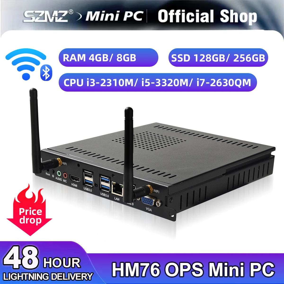 Mini PC OPS 11 con procesador i3/i5/i7, 4G/8G, 128/256GB SSD, compatible con Windows 10, WiFi, Gigabit, Ethernet, VGA, pantalla HD, puerto USB 3,0