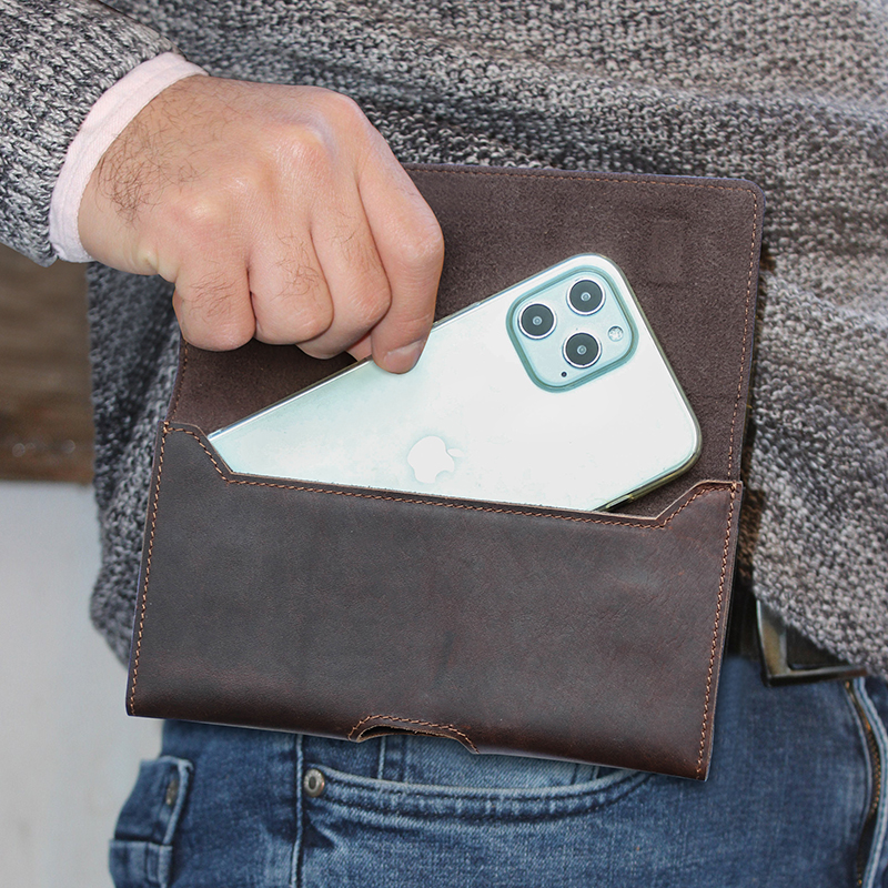 Поясная Сумка из воловьей кожи, держатель для телефона, повседневный поясной ремень для телефона 6,7 дюйма для iPhone, Samsung Galaxy, Карманный чехол на молнии для мобильного телефона