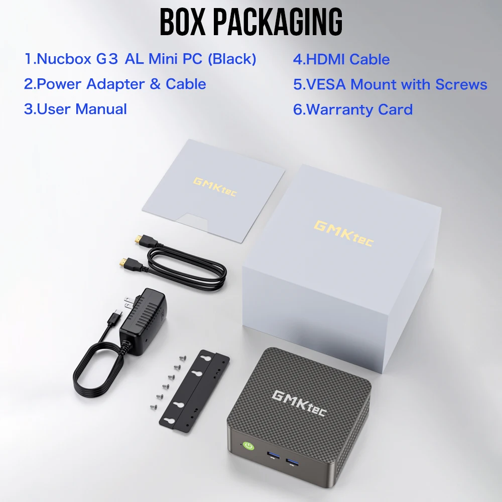 GMKtec G3 AL Mini PC Intel Celeron 5205U Windows 11 Pro 8GB RAM 256GB ROM Dual HDMI Desktop Mini Computador WiFi 5 BT4.2