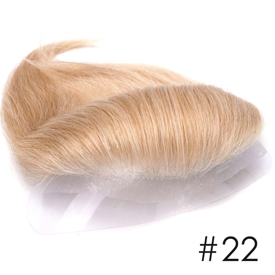 ด้านหน้าผู้ชาย Toupee วิกผมบุรุษ PU ธรรมชาติเส้นผมเส้นผมมนุษย์บางผิว Remy ผมระบบหน่วย Prosthesis Patch Gratis Ongkir
