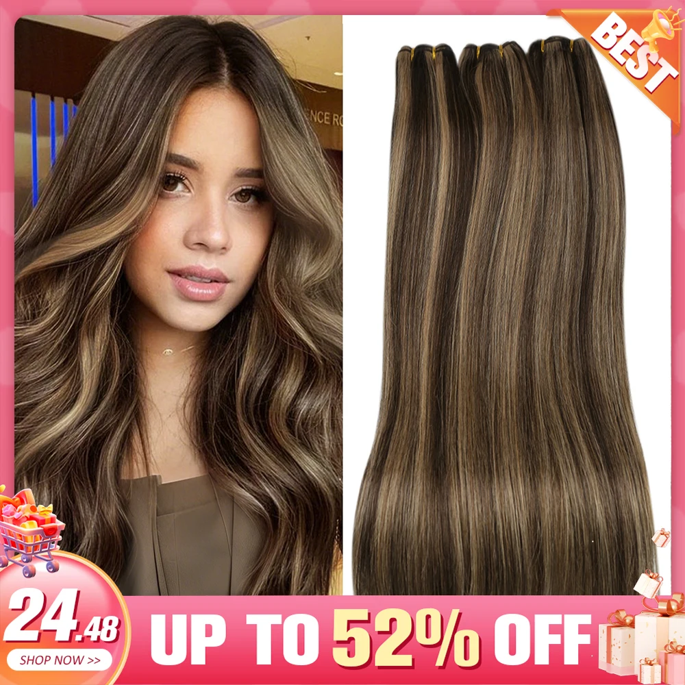 Moresoo-aplique de cabelo humano, máquina brasileira de aplique com fio reto, 100g por costura, extensão capilar cabelo humano loiro 100 gramas extenciones humanas cabelo humano louro produto de cabelo extensões de cab