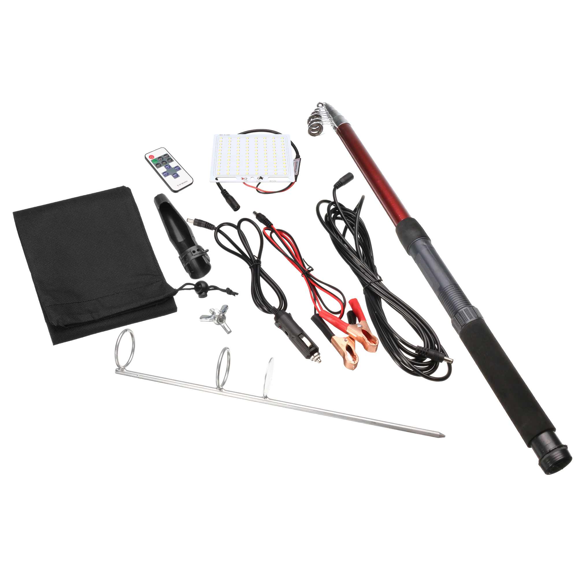 COB 12V LED Đèn Cắm Trại với 3.75 Mét Kính Thiên Văn Câu Cá Đèn Chiếu Sáng Ngoài Trời