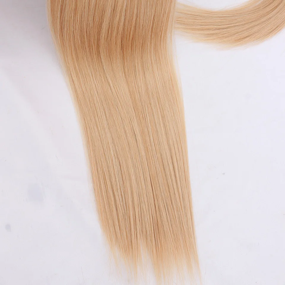 Bio-proteína em linha reta tecer cabelo sintético pacotes de fibra resistente ao calor 26 polegadas rabo de cavalo extensões de cabelo sintético em linha reta