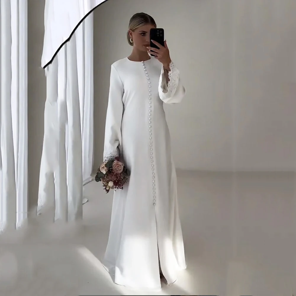 Abiti da sposa senza spalline in raso Elegante abito da sposa con spacco per la sposa Abito da sposa civile Abito da cerimonia nuziale a sirena da donna